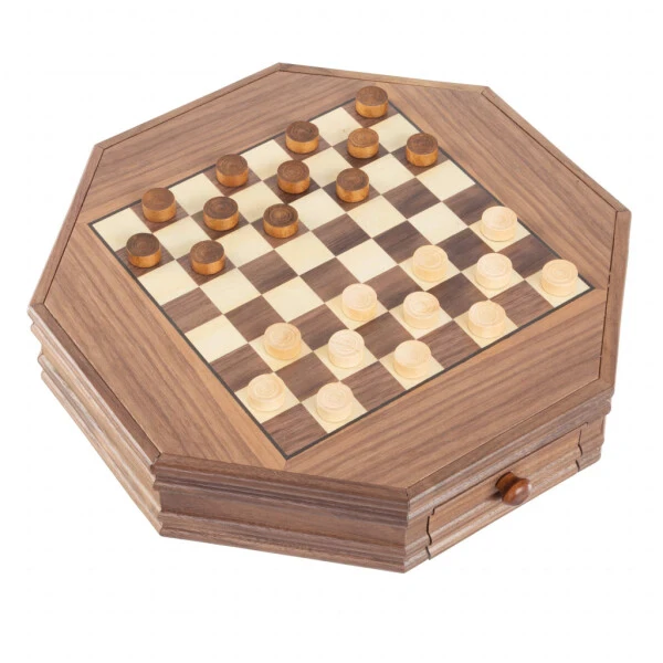 Trademark Games Sakkizburchakli Shaxmat va Dama To'plami - 11