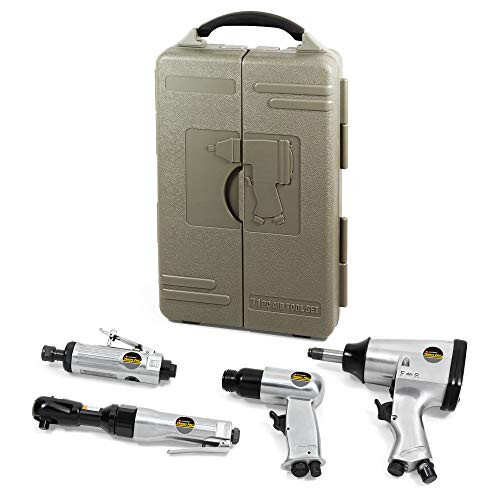 Tradespro Air Tool and Accessories Kit, 71 Piece, Impact Wrench, Air Ratchet, Die Grinder, Aire Hammer, Hose Fittings, Storage Case - 836668 - 5