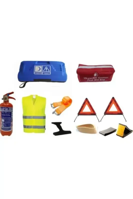 Traffic Set First Aid Luxury Bag - 1 Kg Fire Extinguisher + 4 Color - 3