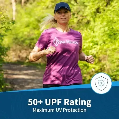 TrailHeads ayollar uchun UV himoyali yugurish shlyapalari, 50+ UPF - Ayollar uchun yozgi shlyapalar Beysbol kepkasi - Tennis, Golf, Sport zal, Mashg'ulot - 4