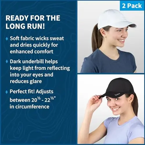 TrailHeads ayollari uchun UV himoyali yugurish shlyapalari, 50+ UPF - Ayollar uchun yozgi beysbol kepkalari - Tennis, golf, sport zal, mashg'ulot - 4