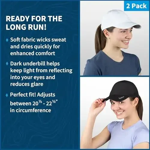 TrailHeads UV Protection Running Hats for Women, 50+ UPF - Summer Hats for Women Baseball Cap - Tennis, Golf, Gym, Workout - 4