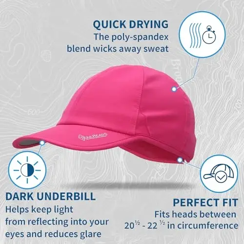 TrailHeads UV Protection Running Hats for Women, 50+ UPF - Summer Hats for Women Baseball Cap - Tennis, Golf, Gym, Workout - 6