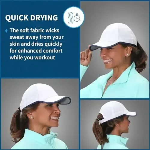 TrailHeads UV Protection Running Hats for Women, 50+ UPF - Summer Hats for Women Baseball Cap - Tennis, Golf, Gym, Workout - 6