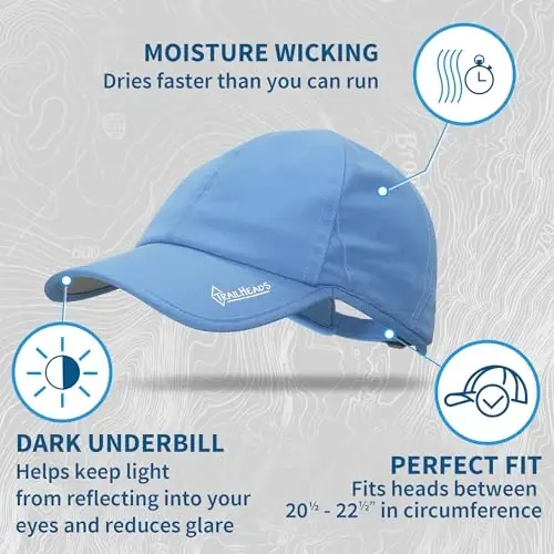 TrailHeads UV Protection Running Hats for Women, 50+ UPF - Summer Hats for Women Baseball Cap - Tennis, Golf, Gym, Workout - 3