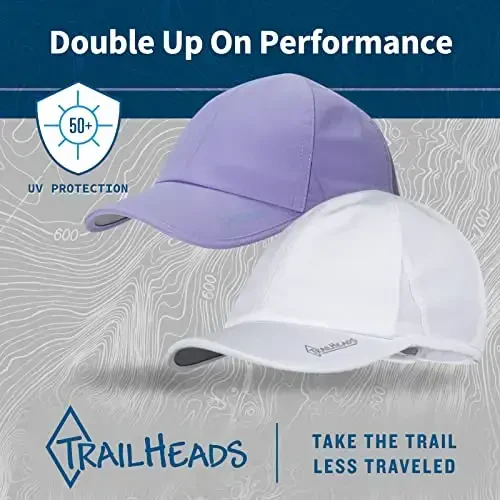 TrailHeads UV Protection Running Hats for Women, 50+ UPF - Summer Hats for Women Baseball Cap - Tennis, Golf, Gym, Workout - 5