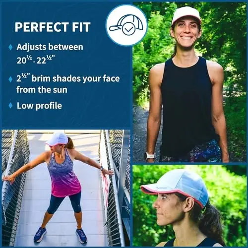 TrailHeads UV Protection Running Hats for Women, 50+ UPF - Summer Hats for Women Baseball Cap - Tennis, Golf, Gym, Workout - 4
