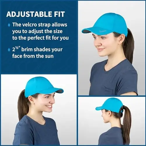 TrailHeads UV Protection Running Hats for Women, 50+ UPF - Summer Hats for Women Baseball Cap - Tennis, Golf, Gym, Workout - 3
