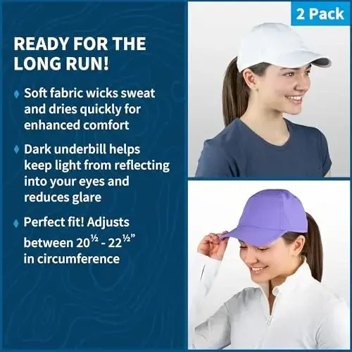 TrailHeads UV Protection Running Hats for Women, 50+ UPF - Summer Hats for Women Baseball Cap - Tennis, Golf, Gym, Workout - 3