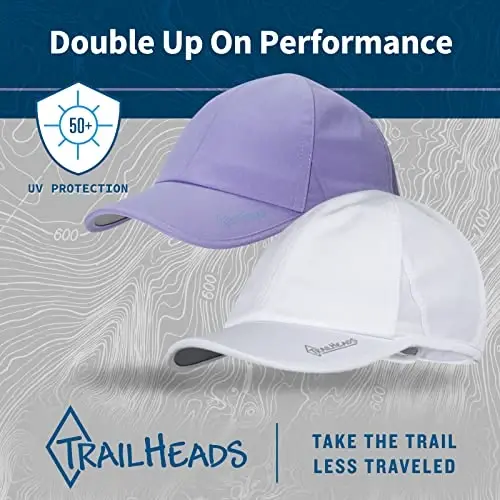 TrailHeads UV Protection Running Hats for Women, 50+ UPF - Summer Hats for Women Baseball Cap - Tennis, Golf, Gym, Workout - 5