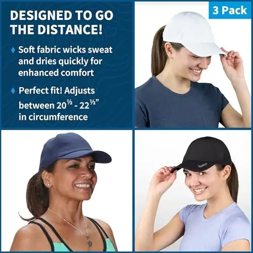 TrailHeads UV Protection Running Hats for Women, 50+ UPF - Summer Hats for Women Baseball Cap - Tennis, Golf, Gym, Workout - 2