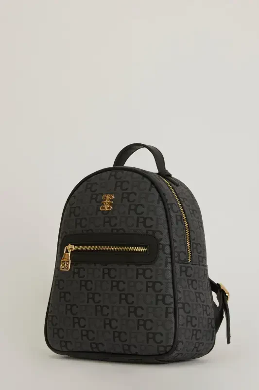 Tramlı Alfabe Antrasit Kadın Sırt Çantası 05PO22Y1541-Tramlı Alfabe Antrasit - 2