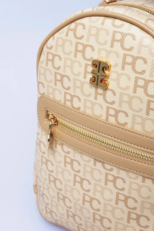 Tramlı Alfabe Nude Kadın Sırt Çantası 05PO22Y1541-Tramlı Alfabe Nude - 4