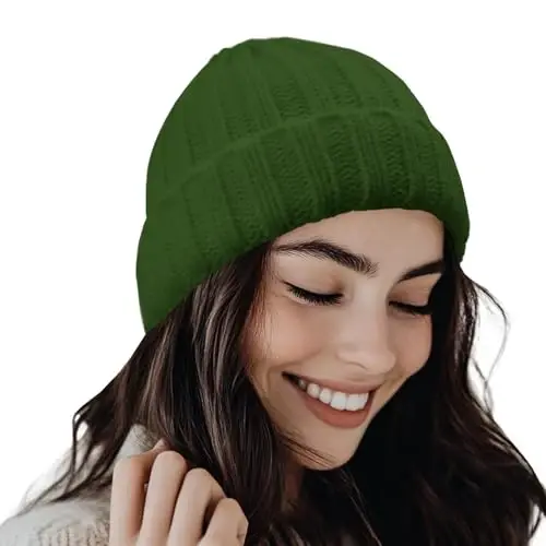 PFFY Thick Beanie Hat for Women Winter Knit Beanies Warm Hats Skull Cap | Cold Weather Knit Hat, Stocking Caps, Snow Warm Hats For Winter Toboggans, Running, Skating, Traveling, Camping, Outdoor - 1