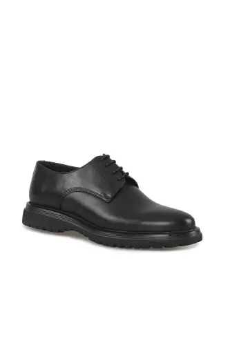 Siyah %100 Deri Bağcıklı Eva Taban Oxford Casual Ayakkabı - JAKAMEN (1)