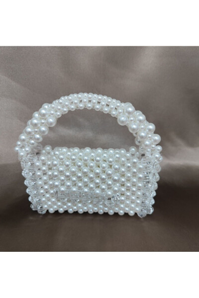 Transparent and Pearl Bead Bag for Evening, Wedding, Special Occasions - 3