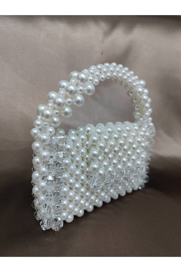 Transparent and Pearl Bead Bag for Evening, Wedding, Special Occasions - 4