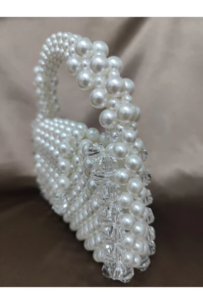 Transparent and Pearl Bead Bag for Evening, Wedding, Special Occasions - Modazone (1)