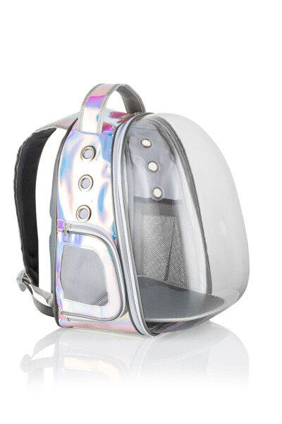 Transparent Astronaut Holographic Cat Carrier Bag - 4