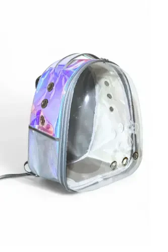 Transparent Astronaut Holographic Cat Carrier Bag - PET CLUB (1)