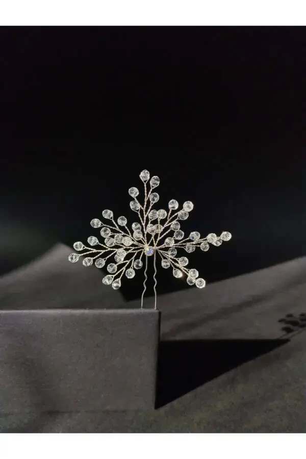 Transparent Beaded Comb Double Bridal Hair Clip - 2