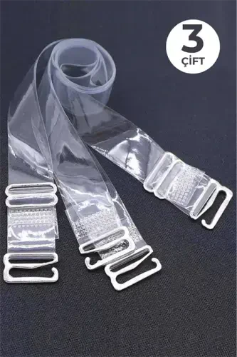 Transparent Bra Strap 3-pack Adjustable Non-slip - 1
