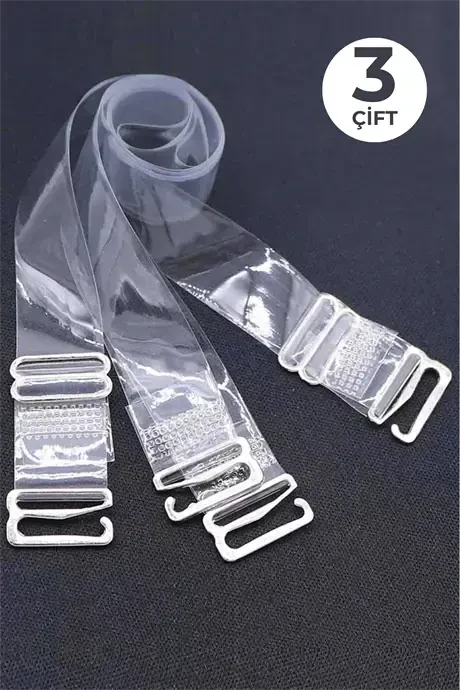 Transparent Bra Strap 3-pack Adjustable Non-slip - BÜYÜKBEDENIZ