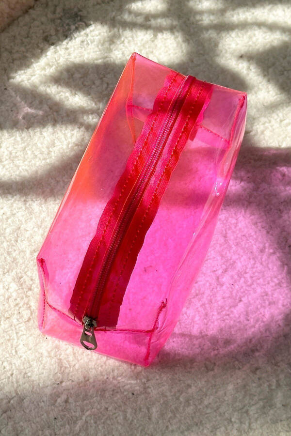 Transparent Pink PVC Makeup Bag - 2