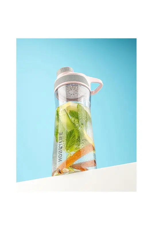 Transparent Sports School Office Water Bottle Canteen 730 ml Dusty Rose-Pink - 3