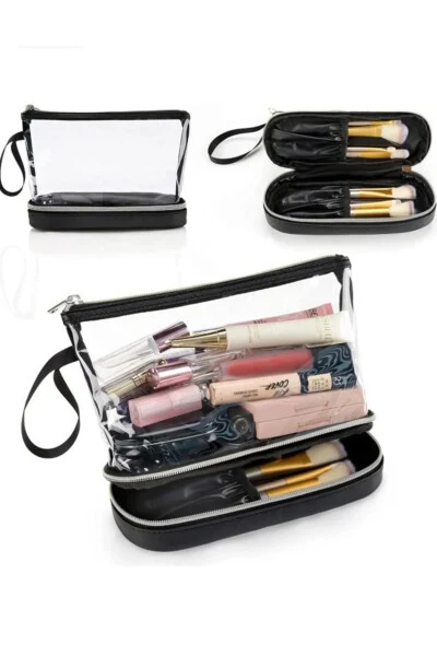 Transparent Two-Compartment Makeup Bag - WOYS BAGS