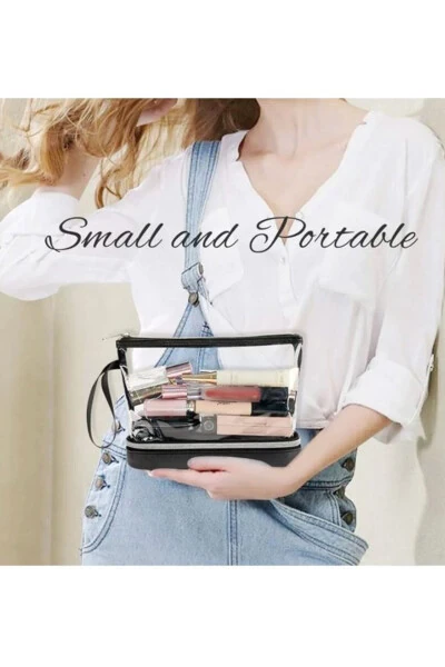 Transparent Two-Compartment Makeup Bag - 7