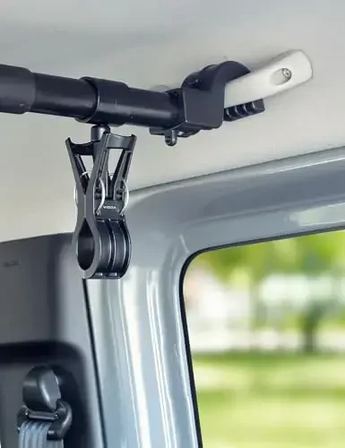 TRANSWARPS Car Clothes Hanger Bar Expandable 34' to 57' Accessories, 2-Pack Hanging Hooks 360-Degree Rotatable 