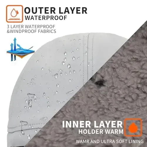 Trapper erkaklar ayollar uchun suv o'tkazmaydigan qishki issiq beysbol kepkasi quloqchinlar va niqob bilan - 5