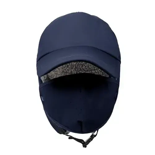 Trapper Hat for Men Women Waterproof Winter Warm Baseball Cap with Ear Flaps and Mask - 4