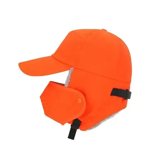 Trapper Hat for Men Women Waterproof Winter Warm Baseball Cap with Ear Flaps and Mask - 3