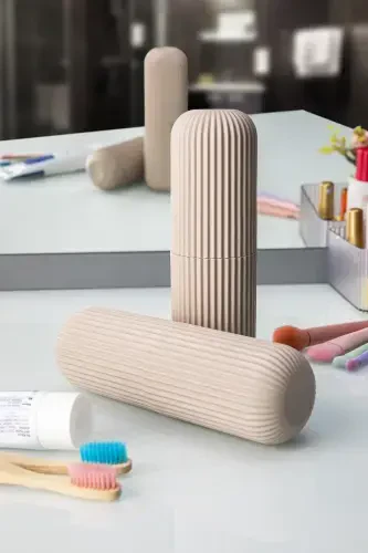 Travel Accessory Carrying And Storage Case Beige, Toothbrush, Glasses Case-Beige - 3