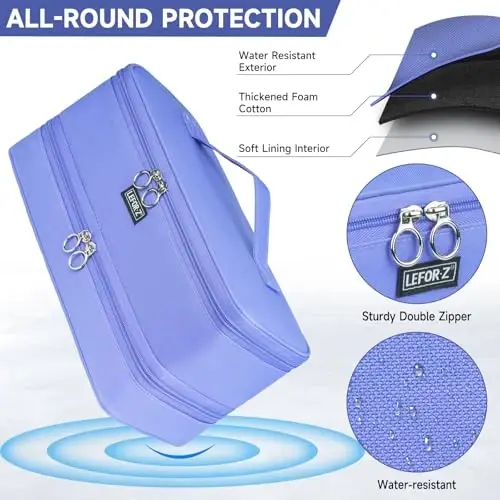 Travel Carrying Case Compatible with Shark Flexstyle/FlexFusion/Hair Dryer,Double-Layer Hair Hot Tools Storage Bag Fits for Dyson Airwrap Styler/Supersonic Hair Dryer and AttacModazoneents,Purple-Bag Only - 11