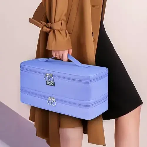 Travel Carrying Case Compatible with Shark Flexstyle/FlexFusion/Hair Dryer,Double-Layer Hair Hot Tools Storage Bag Fits for Dyson Airwrap Styler/Supersonic Hair Dryer and AttacModazoneents,Purple-Bag Only - 7