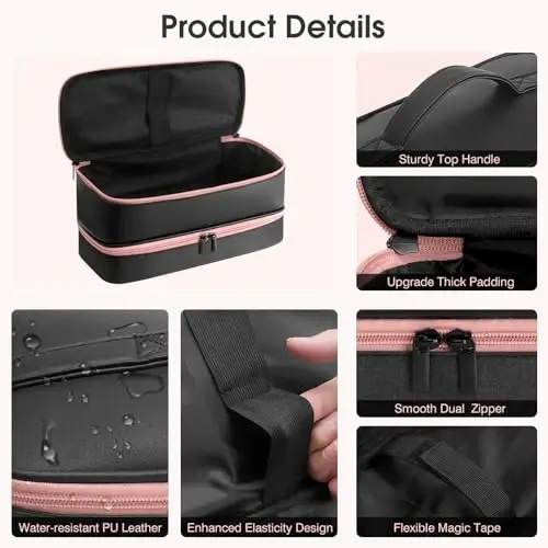 Travel Carrying Case for Hair Dryer for Shark FlexStyle Hair Dryer Bag Double-Layer Beauty Styler Organizer Hair Tool Storage Bag Hairdryer Accessories Black Case - 3