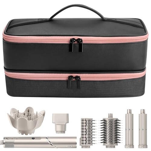 Travel Carrying Case for Hair Dryer Shark Flexstyle Dyson Airwrap Brush Double-Layer Hair Accessories Tools Storage Bag for Revlon Hairdryer Styler Organizer - 1