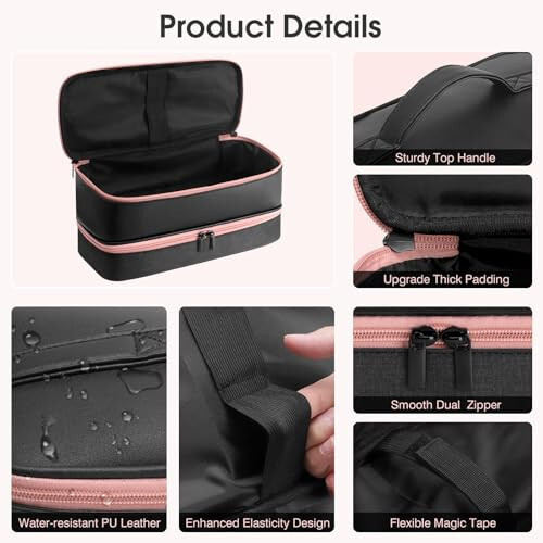 Travel Carrying Case for Hair Dryer Shark Flexstyle Dyson Airwrap Brush Double-Layer Hair Accessories Tools Storage Bag for Revlon Hairdryer Styler Organizer - 3