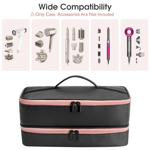 Travel Carrying Case for Hair Dryer Shark Flexstyle Dyson Airwrap Brush Double-Layer Hair Accessories Tools Storage Bag for Revlon Hairdryer Styler Organizer - 4