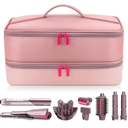 Travel Hair Dryer Case for Shark FlexFusion Case, Shark FlexStyle sochlarini quritgich uchun portativ soch asboblari sumkasi, Shark Flex Fusion havo to'g'rilagichi uchun ikki qavatli saqlash sumkasi AttacModazoneents ushlagichi - Modazone