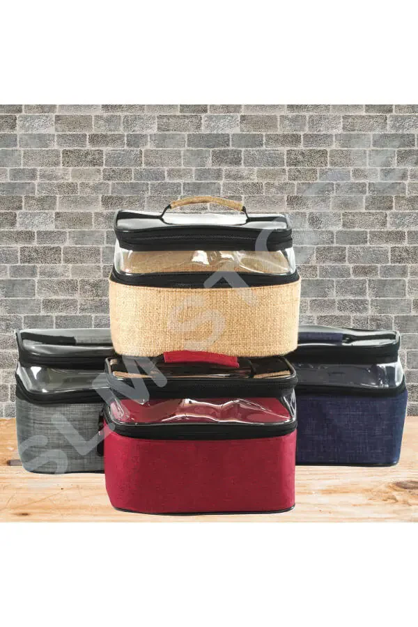 Travel Makeup Bag Women's Toiletry Bag Double Compartment Transparent Compartment Ankaflex Makeup Bag - 3