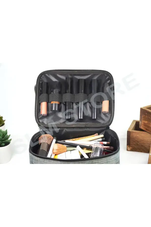 Travel Makeup Bag Women's Toiletry Bag Double Compartment Transparent Compartment Ankaflex Makeup Bag - 5