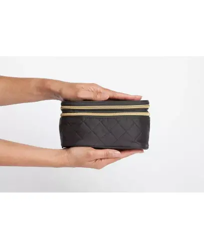 Travel Makeup Case (1 Piece) with Travel-Sized Makeup Brushes (4 Pieces) | Travel Accessories-Black - 2