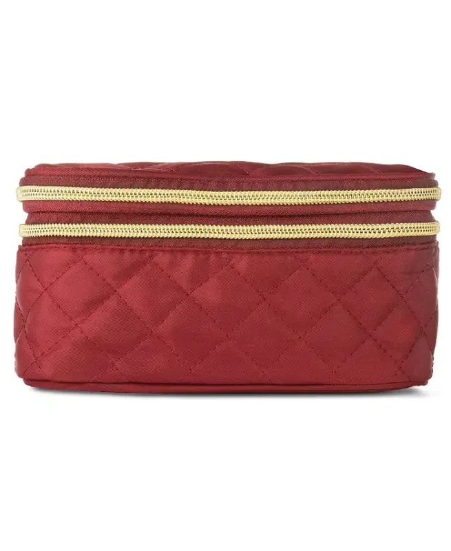 Travel Makeup Case (1 Piece) with Travel-Sized Makeup Brushes (4 Pieces) | Travel Accessories-Garnet - 1