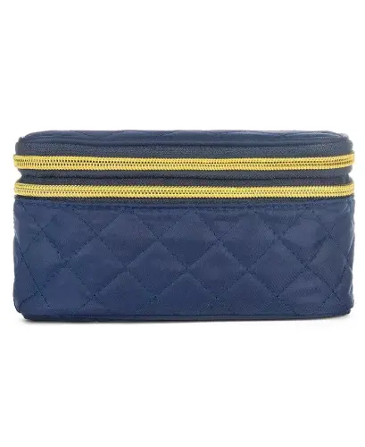Travel Makeup Case (1 Piece) with Travel-Sized Makeup Brushes (4 Pieces) | Travel Accessories-Navy 