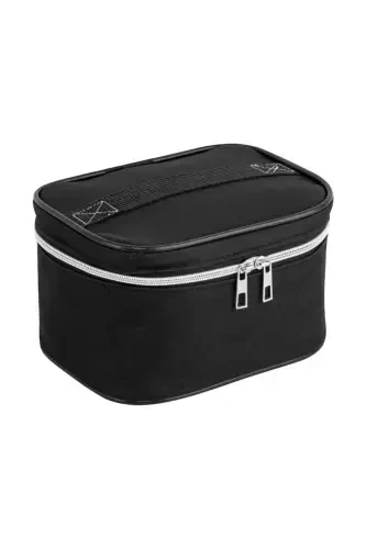 Travel Makeup Organizer Multifunctional Cosmetic Bag Fabric - 2-Piece Set Black-Black - NS RELIABLE (1)