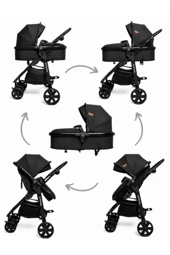 Travel System, Reversible, ( Travel System ) Stroller - Black Black - BEBEGOLD (1)